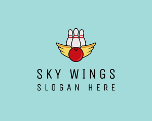 Bowling Tournament Wings logo design