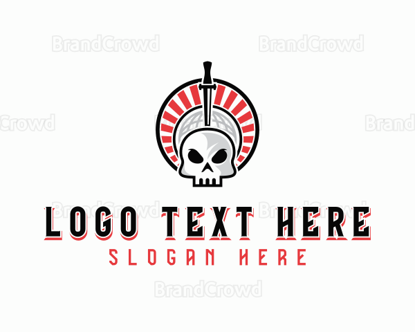 Skull Sword Weapon Logo