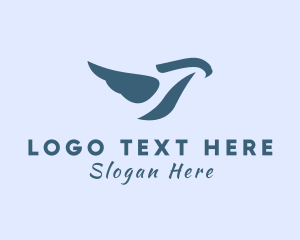 Aviary - Flying Blue Bird logo design