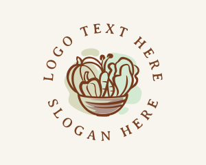 Purple Leaf - Vegetable Salad Bowl logo design