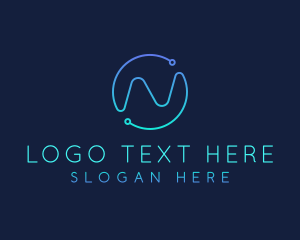 Web Hosting - Modern Circuit Tech Letter N logo design
