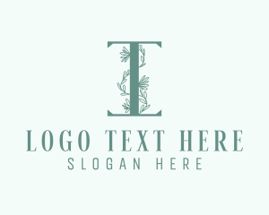 Letter I - Leaf Vine Letter I logo design