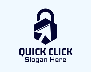 Click - Blue Arrow Padlock logo design