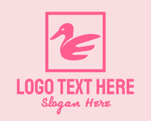 Duck - Pink Goose Beauty logo design