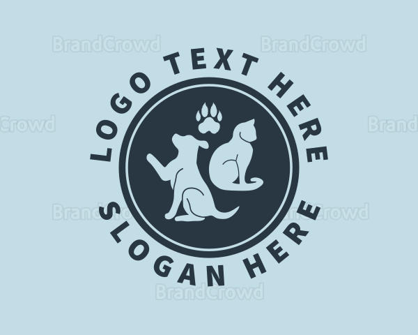 Pet Dog Cat Badge Logo