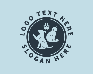 Animal Shelter - Pet Dog Cat Badge logo design