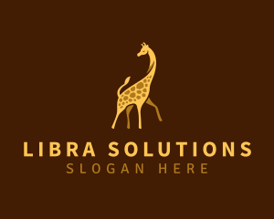 Giraffe Animal Wildlife logo design