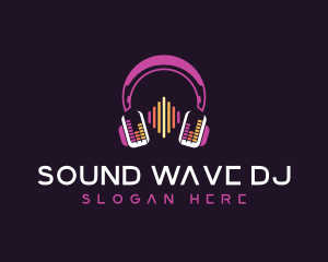 Sound Waves Headset logo design