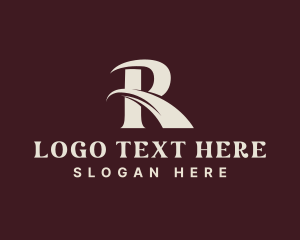 Alphabet - Modern Wave Brand Letter R logo design
