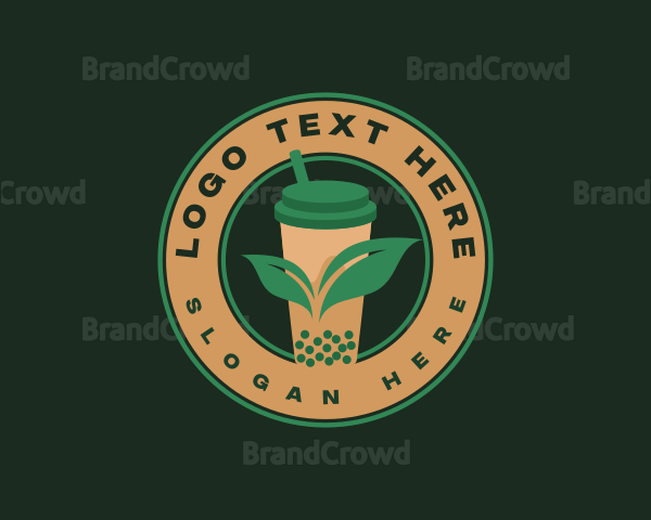 Boba Leaf Tea Logo