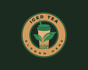 Boba Leaf Tea logo design