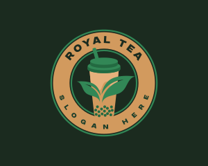 Boba Leaf Tea logo design