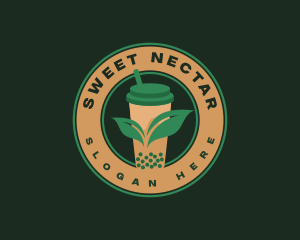 Boba Leaf Tea logo design