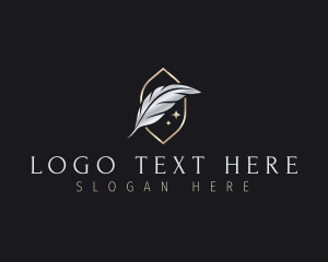 Calligrapher - Feather Pen Quill logo design