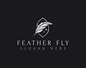 Feather Pen Quill logo design