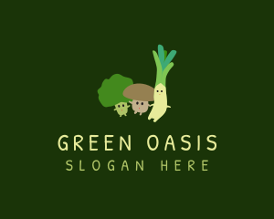 Cute Healthy Vegetables logo design