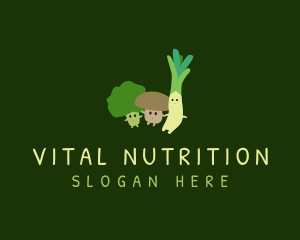 Cute Healthy Vegetables logo design