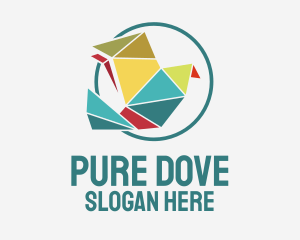 Geometric Dove Origami logo design