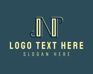 Library - Retro Agency Letter N logo design