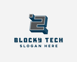 Blocky - 3D Graffiti Number 2 logo design