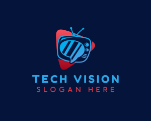 Tv - Television Video Chat logo design