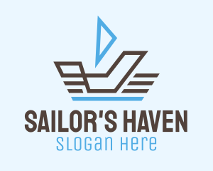 Travel Sailboat Line Art  logo design