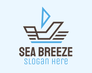 Travel Sailboat Line Art  logo design