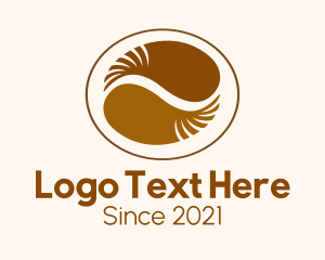 Caffeine - Coffee Bean Badge logo design