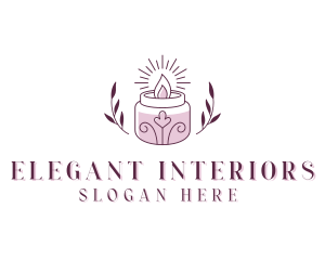 Wreath Candle Spa logo design