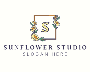 Sunflower - Sunflower Frame Ornament logo design