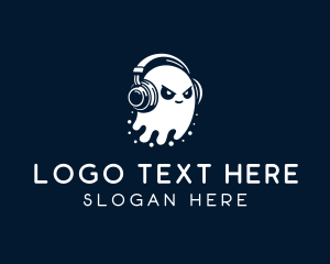 Horror - DJ Headphone Ghost logo design
