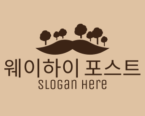 Mustache Tree Forest logo design