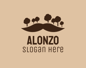 Mustache Tree Forest logo design