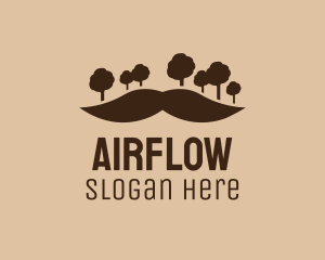 Mustache Tree Forest logo design