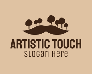 Mustache Tree Forest logo design