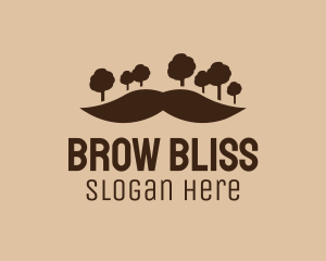 Mustache Tree Forest logo design