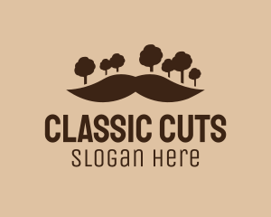 Mustache Tree Forest logo design