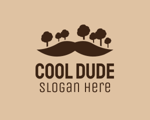 Dude - Mustache Tree Forest logo design