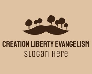 Mustache Tree Forest logo design