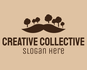 Mustache Tree Forest logo design