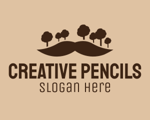 Mustache Tree Forest logo design