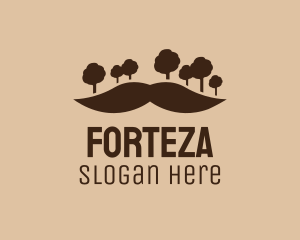 Mustache Tree Forest logo design