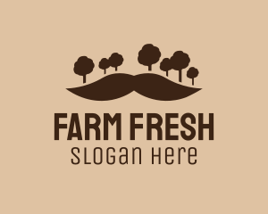 Mustache Tree Forest logo design