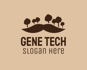 Mustache Tree Forest logo design