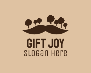 Mustache Tree Forest logo design