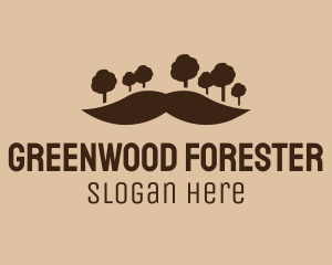 Mustache Tree Forest logo design