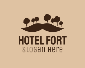 Mustache Tree Forest logo design