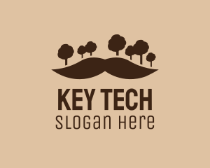 Mustache Tree Forest logo design