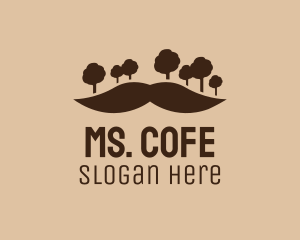 Mustache Tree Forest logo design