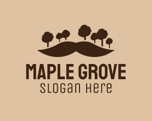 Mustache Tree Forest logo design